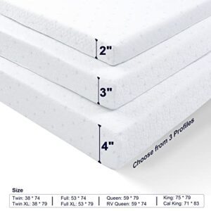 Mattress Topper Cover, Premium Bamboo Zippered Cover for Mattress Topper with Adjustable Straps, Ferlizer 3 Inch Queen Mattress Topper Protector