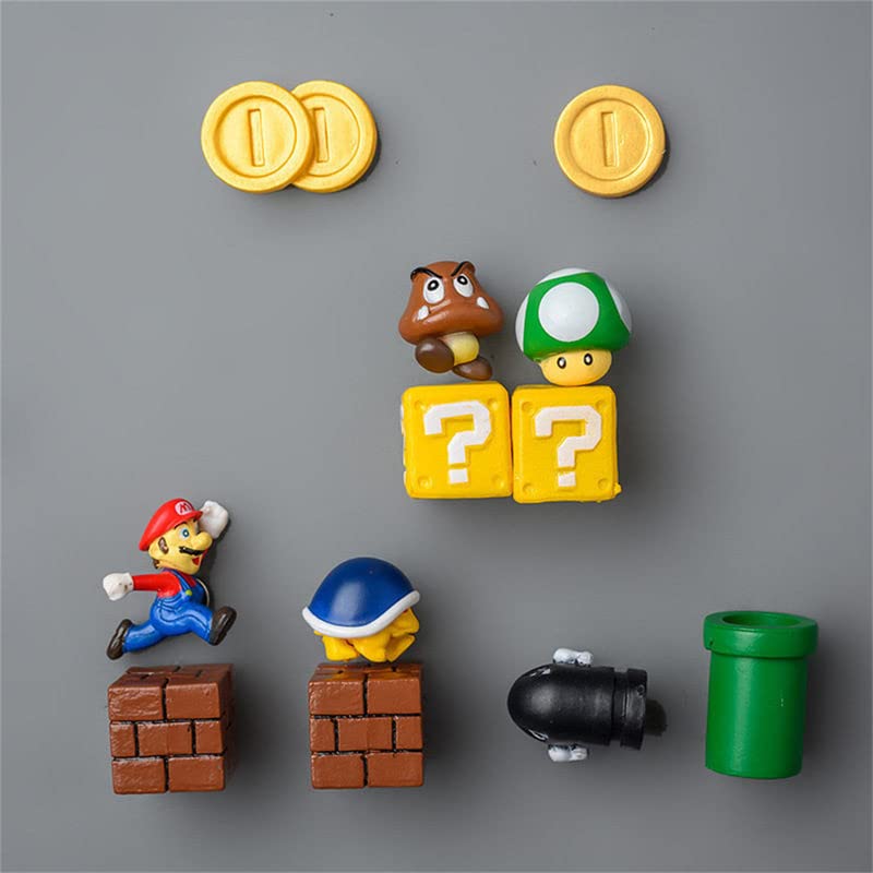 20 PCS Super Mario Fridge Magnets - 3D Refrigerator Magnets Set,Office Magnets,Calendar Magnet,Whiteboard Magnets,Christmas Magnets,Perfect for Ornaments Decoration collectionism