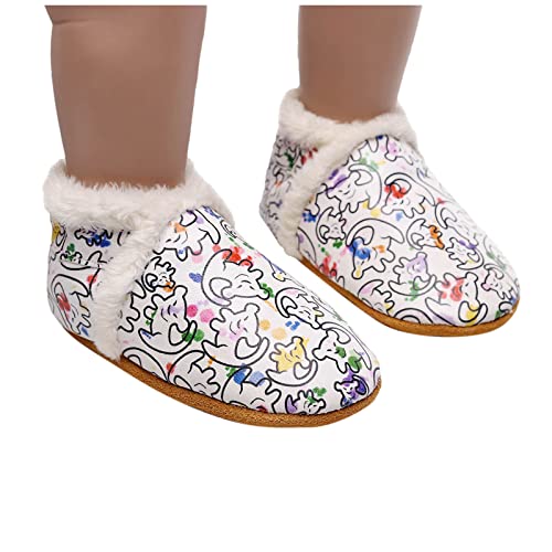 Cotton Soft Boots Walkers Infant First Snow Shoes Baby Plush Warm Girls Baby Shoes Size 7 Toddler Girl Boots (Multicolor, 12-18 Months)