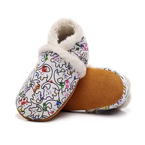 Cotton Soft Boots Walkers Infant First Snow Shoes Baby Plush Warm Girls Baby Shoes Size 7 Toddler Girl Boots (Multicolor, 12-18 Months)