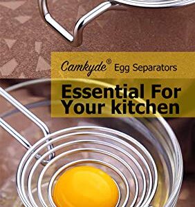 CAMKYDE Egg Separator Food Grade Stainless Steel Egg Yolk White Separation Tool （Red）