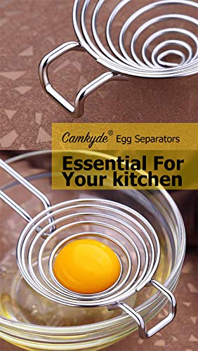 CAMKYDE Egg Separator Food Grade Stainless Steel Egg Yolk White Separation Tool （Red）