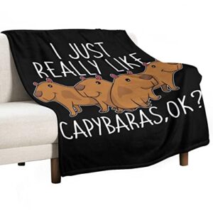 capybara blanket, fannel fleece lightweight microfiber throw blanket soft cute for all season bed couch sofa 40"x50"