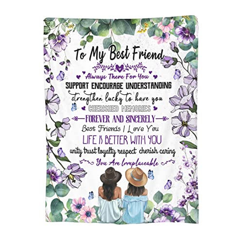 Best Friend Bestie Birthday Gifts Throw Blanket Women Bestie Sister Teen Girls Long Distance Friendship Gift Christmas or Birthday 60"x50"