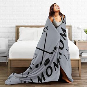 Cyloten Blanket Hockey Mom Fleece Blanket Foldrable Throw Blanket Washable Couch Sofa Fuzzy Blanket Reversible Plush Blanket Beach Blanket for Home Office