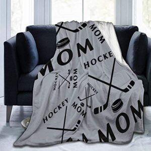 Cyloten Blanket Hockey Mom Fleece Blanket Foldrable Throw Blanket Washable Couch Sofa Fuzzy Blanket Reversible Plush Blanket Beach Blanket for Home Office