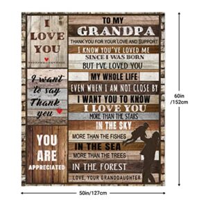 Grandpa Gifts, Gifts for Grandpa Blanket 50"x60", Grandpa Birthday Gifts from Granddaughter Soft Cozy Flannel Throw Blanket Christmas for Grandfather