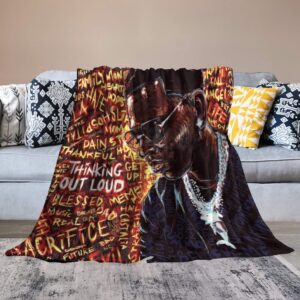 3d diy american rapper young music dolph throw blanket,flannel plush blanket for winter season couch bed sofa living room,anti-static air conditioning blanket 30"x40"