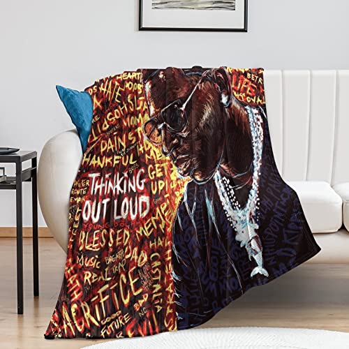 3D DIY American Rapper Young Music Dolph Throw Blanket,Flannel Plush Blanket for Winter Season Couch Bed Sofa Living Room,Anti-Static Air Conditioning Blanket 30"x40"