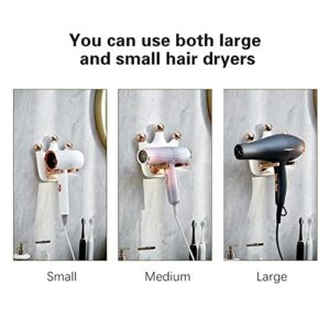 BETYMAO Crown Shape Hair Dryer Holder Foldable Wall Mounted Hair Dryer Rack Blow Dryer Holder Rack for Home Barbershop White