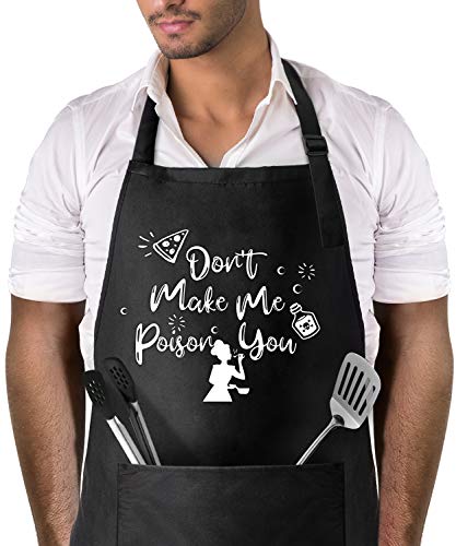 BBQ Grill Aprons for Men&Women- Funny Aprons for Mom Dad Friend Professional Cooking Apron One Size Fits All Best for Cooking BBQ Baking Gardening Grilling