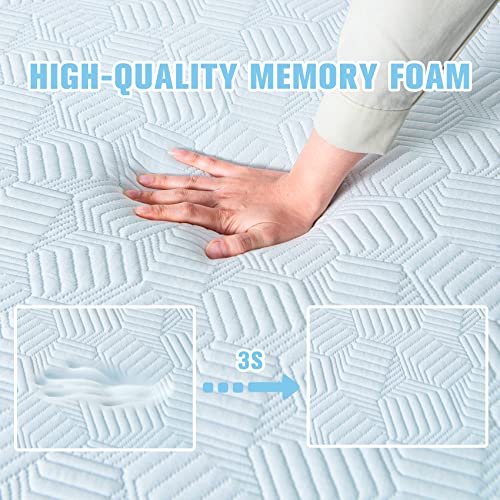 Cambividas 3 Inch Queen Size Memory Foam Mattress Topper, High Density Cooling Gel Mattress Topper for Pressure Relief, Bed Mattress Topper with Removable Bamboo Cover, CertiPUR-US Certified