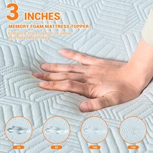 ZMEIJU 3 Inch Gel Memory Foam Mattress Topper Queen Size,Premium Soft Pressure Relief Mattress,Sleep Innovations Mattress Topper