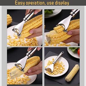 2PCS Corn Planer Cutter Thresher Peeler, Corn Thresher Cob Stripper Tool ,Premium Stainless Steel Corn Thresher Cob Remover tool with Ergonomic Handle