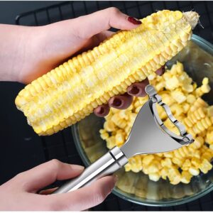 2PCS Corn Planer Cutter Thresher Peeler, Corn Thresher Cob Stripper Tool ,Premium Stainless Steel Corn Thresher Cob Remover tool with Ergonomic Handle