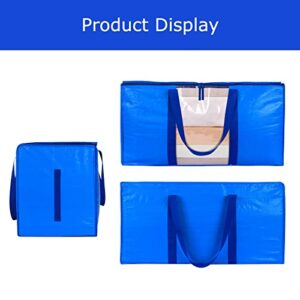 100L Large Storage Bags, Heavy-Duty Moving Bags, 4 Pack Closet Organizers, Clothes Foldable Storage Bins, Moving boxes, Storage Containers for Clothing, Blanket, Comforters, Toys, Bedding (Blue-6pack)