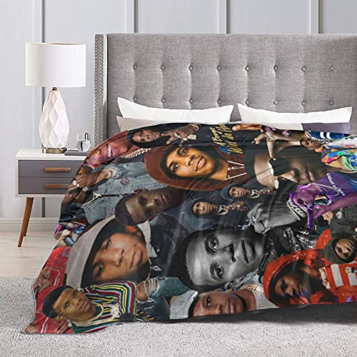 A Boogie Rapper Wit Da Hoodie Band Throw Blanket Soft Cozy Flannel Blankets Decor for Bed Couch Living Room Travel Outdoor 40"X30"