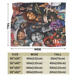 A Boogie Rapper Wit Da Hoodie Band Throw Blanket Soft Cozy Flannel Blankets Decor for Bed Couch Living Room Travel Outdoor 40"X30"