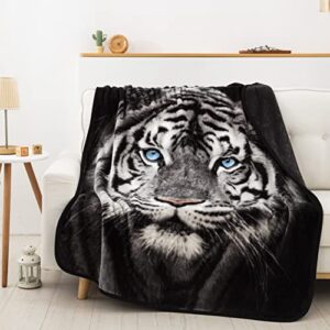 Northwest White Tiger Stare Raschel Throw Blanket, 50" x 60"