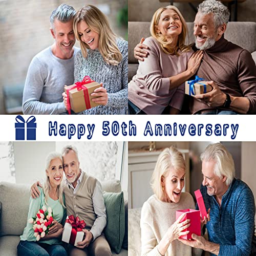 50th Wedding Gifts for 50th Anniversary Blanket - 50 Years of Wedding Gifts for Couple - Golden 50 Years of Marriage Throw Blankets Gifts for Dad Mom Grandparents Wife 60"X 50"