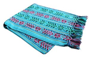 del mex mexican rebozo shawl blanket doula (x-large (9 ft x 5 ft), turquoise)