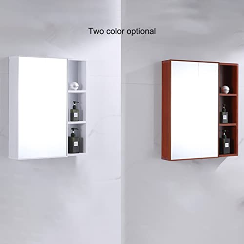 Wall Mount Bathroom Mirror Cabinet Medicine Cabinet Aluminum Hanging Cabinet with Mirror Door Bathroom Wall Mirror Cabinet 21.6 * 25.5 INCH White/Red (Color : White, Size : 29.4 * 25.5 inch)