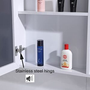 Wall Mount Bathroom Mirror Cabinet Medicine Cabinet Aluminum Hanging Cabinet with Mirror Door Bathroom Wall Mirror Cabinet 21.6 * 25.5 INCH White/Red (Color : White, Size : 29.4 * 25.5 inch)