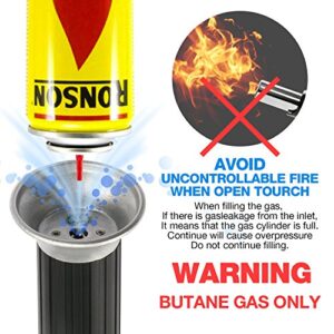 Gibot Butane Torch,Kitchen Torch Cooking Torch Creme Brulee Torch, Refillable Adjustable Flame Lighter with Safety Lock for DIY, Creme, Brulee, BBQ and Baking(Butane Gas Not Included)…