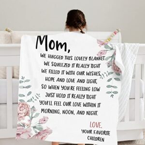 OMGJS Mom Blanket from Daughter,Gifts for Anniversary Mom Birthday Gifts,Mom Blanket,Throw Blanket 39"×59"