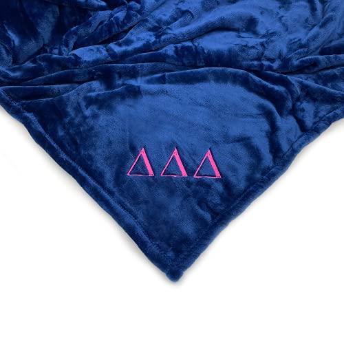 Go Greek Chic Embroidered Delta Delta Delta Plush Throw Blanket