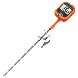 thermopro tp509 candy thermometer with pot clip, instant read meat thermometer with lcd, cooking oil thermometer deep frying thermometer for candy maple syrup grease cheese sugar brewing making
