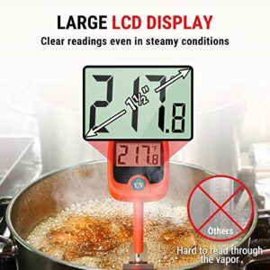 ThermoPro TP509 Candy Thermometer with Pot Clip, Instant Read Meat Thermometer with LCD, Cooking Oil Thermometer Deep Frying Thermometer for Candy Maple Syrup Grease Cheese Sugar Brewing Making