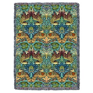 Pure Country Weavers William Morris Dragon and Peacock Blanket - Arts & Crafts - Gift Tapestry Throw Woven from Cotton - Made in The USA (72x54)