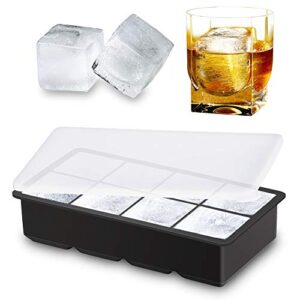 alinana ice cube tray with lid, bpa free food grade ice cube molds for whiskey, large silicone ice cube tray for cocktails