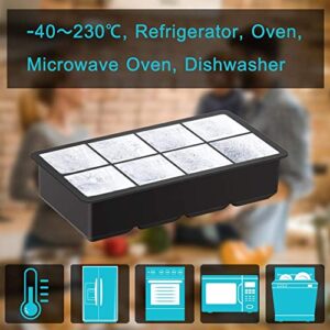 Alinana Ice Cube Tray with Lid, BPA Free Food Grade Ice Cube Molds for Whiskey, Large Silicone Ice Cube Tray for Cocktails