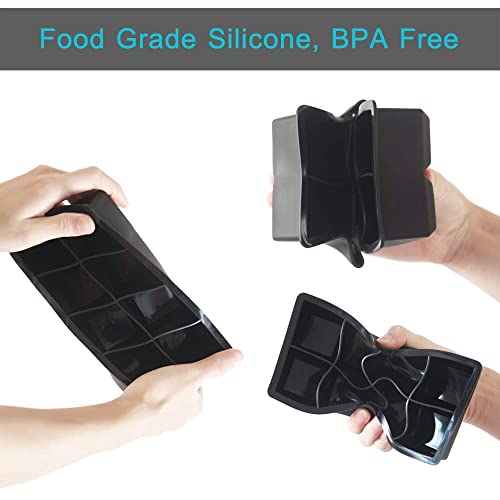 Alinana Ice Cube Tray with Lid, BPA Free Food Grade Ice Cube Molds for Whiskey, Large Silicone Ice Cube Tray for Cocktails