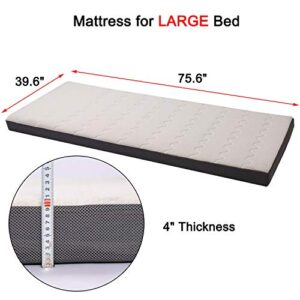 UHOM 75” x 39” 30D Foam Soft Mattress Twin Size for Children House Frame Bed, Bedroom Furniture