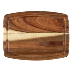 tb home 8" acacia wood serving & cutting board with juice groove