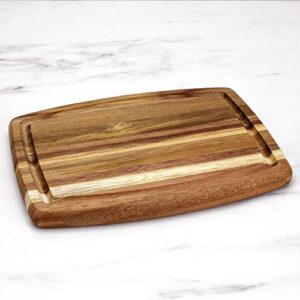 TB Home 8" Acacia Wood Serving & Cutting Board with Juice Groove