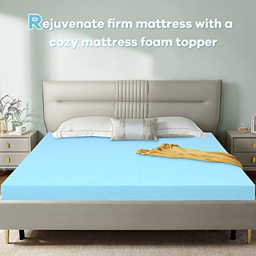 KOMFOTT 3 Inch Full Gel Memory Foam Mattress Topper, Ventilated Ultra Soft Cooling Gel Mattress Pad with CertiPUR-US Certification, Pressure Relief Bed Topper for Back Pain