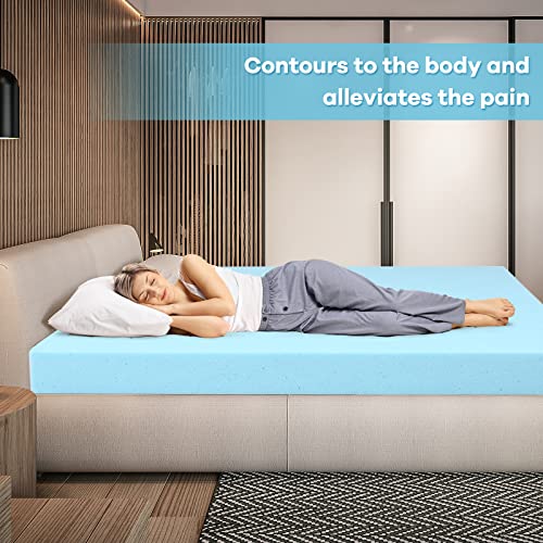 KOMFOTT 3 Inch Full Gel Memory Foam Mattress Topper, Ventilated Ultra Soft Cooling Gel Mattress Pad with CertiPUR-US Certification, Pressure Relief Bed Topper for Back Pain