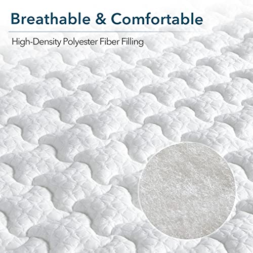 Twin Extra Long (Twin XL) Mattress Topper, Homhougo Medium Firm Memory Foam with Soft Pillow Top, 4-Inch Triple Layer Bed Topper for Pain Relief