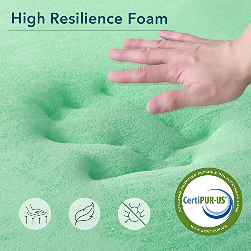 Twin Extra Long (Twin XL) Mattress Topper, Homhougo Medium Firm Memory Foam with Soft Pillow Top, 4-Inch Triple Layer Bed Topper for Pain Relief