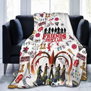Friends Don't Lie Blanket Comfort Warmth Soft Plush Throw for Couch Christmas 50"x40"