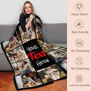 YESCUSTOM Custom Blanket with Photo Text Collage Personalized 10 Photo Throw Blanket Using My Own Pictures, Made in USA Gifts for Mom Dad Family Sisters Friends Kids Wife_Text-9-Daddy