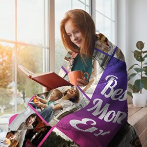 YESCUSTOM Custom Blanket with Photo Text Collage Personalized 10 Photo Throw Blanket Using My Own Pictures, Made in USA Gifts for Mom Dad Family Sisters Friends Kids Wife_Text-9-Daddy