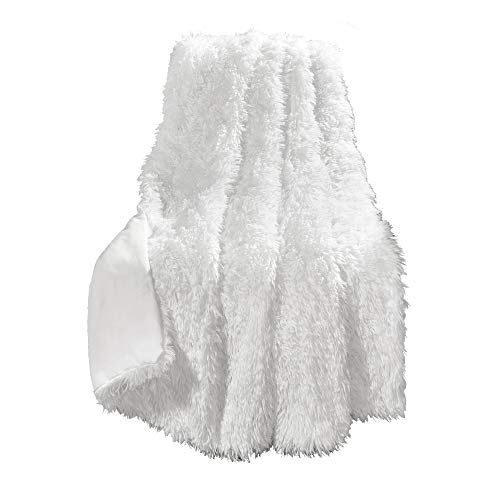 Lush Decor Emma Faux Fur Throw Blanket, 60" x 50", White