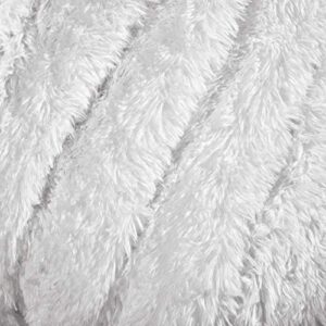 Lush Decor Emma Faux Fur Throw Blanket, 60" x 50", White