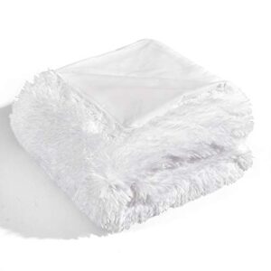 Lush Decor Emma Faux Fur Throw Blanket, 60" x 50", White