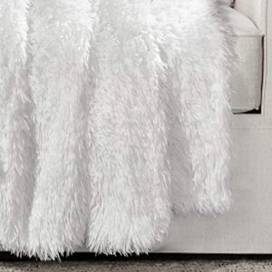 Lush Decor Emma Faux Fur Throw Blanket, 60" x 50", White